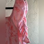 Cynthia Rowley Pink Ruffled Crop Blouse European flax linen, 3/4 ruched sleeve Photo 3