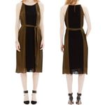 Madewell Shiftpleat Dress Black & Olive Green Accordion Pleated Midi Size 4 | XS Photo 1