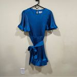 Milly NWT   Size 8
Lumi Satin Pleated Dress In Blue Photo 3