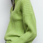 ZARA Ribbed Collar Relaxed Sweater Cardigan Photo 3
