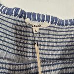 Tularosa Maida Ruffle Dress in Blue & White Stripe Photo 9