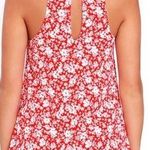 Lulus  Lean Close Red/White Floral Halter Neck Mini Swing Dress  Size XS New Photo 1