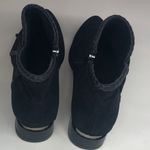 Black Suede Zip Side Silver Slant Heel With Bow Booties Womens 42 or US 8.5 Photo 14