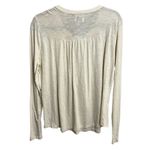 Wonderly  Beige Crochet Detail Long Sleeve Blouse Size Medium Boho Casual Top Photo 5