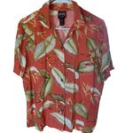 Harley Davidson Tori Richard Orange Hawaiian Tropical Resort Shirt Floral L Green Size L Photo 0