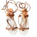 Banana Republic Espadrille Lace Up Sandal Cognac Sz 8.5 Photo 2