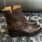 ZODIAC Miller Boots Brown Leather Buckles Zip Biker Moto Lug Sole Women’s 10 EUC Photo 0