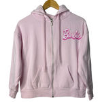 Barbie Full Zip Hoodie Sweatshirt Pink Logo Graphic Women Size XS Extra Small Photo 0