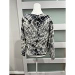 Blu Moon Tie Front Long Sleeve Rayon Top XS Tie Dye Black White Grey Photo 2