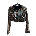 Akira  Sequin Heart Crop Jacket Sparkle Glam Night Out XL Photo 8