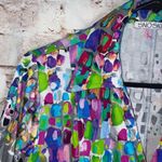 Snoskins Button Front Collared Mosaic Print Top Size Large Photo 1