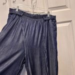 LuLaRoe Dianne Women's L Chambray Wide Leg Pants Elastic Waist Belted Pockets Photo 1