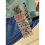 ZeroXposur Swim Tank Top Shelf Bra Floral Blue Striped Swimwear Medium Photo 3