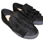 Journee Collection  Glint Women’s Ruffle Slip On Shoes Black Suede Size 6.5 Photo 0