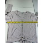 Paper Crane Paper‎ Crane Womens Button Down Tie Front Top Long Sleeve Waffle Knit Large Photo 6