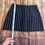 Forever 21 Women Black Lined Pinstripe Mini Skirt Zipper Back Size 28 Photo 6
