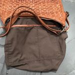 Vilenca Brown Leather Basketweave Backpack Photo 8