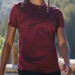 Zyia Active Red Claret Ribbed Crew T Top XS NWT Photo 0
