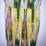 Charlie Jade  Silk Sleeveless Green Abstract Multi Color Print Dress Large Photo 6