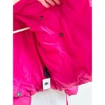 NWT Bacon Neckline Tie Nylon Puffer Jacket Magenta Pink Women's Size Small Photo 9