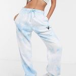 Playboy Blue & White Tie Dye Joggers Photo 0