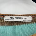 ZARA Trafaluc Oversized Boho Stripe Knit Semi Sheer Lightweight Top Shirt Small Photo 2
