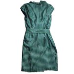 Elizabeth McKay Dress Green & Blue Silk Circle Print Wrap Around sz 6 Photo 1