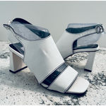 Topshop Nateisha High Heeled Sandals Leather White Size 6.5 Photo 0