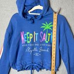 Myrtle Beach Hoodie Womens XL Blue Keep It Salty Long Sleeve Drawstring Hem Photo 4