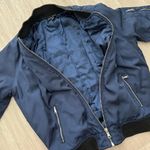 Kendall + Kylie Navy Blue Bomber Puff Zip Jacket Size Small Photo 8