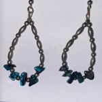 Navajo Turquoise and Sterling Silver Drop Earrings Photo 2