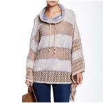 Free People Mama Crochet Marled Tie-dye French Terry Cowl Neck Poncho Large NEW Photo 3