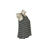 W5  by Anthropologie Top Women’s X-Small Black White Stripe Pom Pom Tassels Tank Photo 2