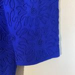 Vintage Kasper for ASL Blue Geometric Allover Embroidery Jacket Blazer Womens 12 Photo 1