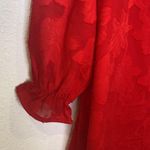 Roolee Women’s Red Midi Dress Floral Detail NWT Sz M Polyester Shift Style Photo 1