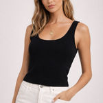 St. John Basics Womens Santana Knit Black Tank Top Small Scoop Neck Quiet Luxury Photo 0