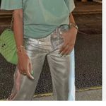 ZARA NWT  The Boy Boy Fit Silver Relaxed Fit Straight Leg Mid Waist Jeans Photo 2