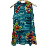 Jams World VTG Multicolor Africa Map Print Sleeveless Hawaiian Shirt Boho Medium Photo 4