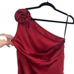 Majorelle Natalya One Shoulder Satin Maxi Gown In Red Wine Photo 3