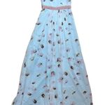 BCBGMAXAZRIA Amber Pearl Blue Floral Strapless Silk Maxi Dress Women’s US 4 Photo 7