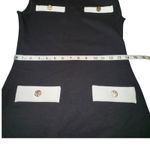 ZARA  Women's Black Sleeveless Mini Dress‎ White Gold Button Detail Size M Photo 9