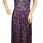Boutique Yellow Star Womens Plum Lace Nude Maxi Off Shoulder Dress Size M USA MADE Photo 1