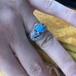 Sleeping Beauty Turquoise Sterling Silver Dragon Ring Size 6 Blue Photo 3