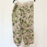 J Jill love linen wide leg pants floral elastic pull on size medium boho Green Photo 2