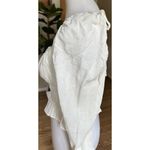 Free People $99  Women's White Chloe Smocked Tie Neck Cotton Blouse Top Size M Photo 6