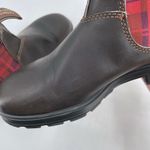 Blundstone Red Plaid Tartan Brown Leather Original Chelsea Style Boots 2100 AU 4 Photo 11