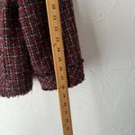 east5th Y2k Tweed Blazer Jacket Red Black White Fringe Whimsigoth M Office Siren Size M Photo 7