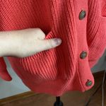 J.Crew chunky V-neck cotton cashmere blend cardigan sweater in poppy size XXS Photo 7