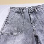 Vervet Blue 30 Gray Stonewash Denim Jean Tapered Front Seam Utility Straight Leg Photo 1