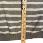 Alfred Dunner  taupe and white striped short sleeved roundneck sweater, size S Photo 3
